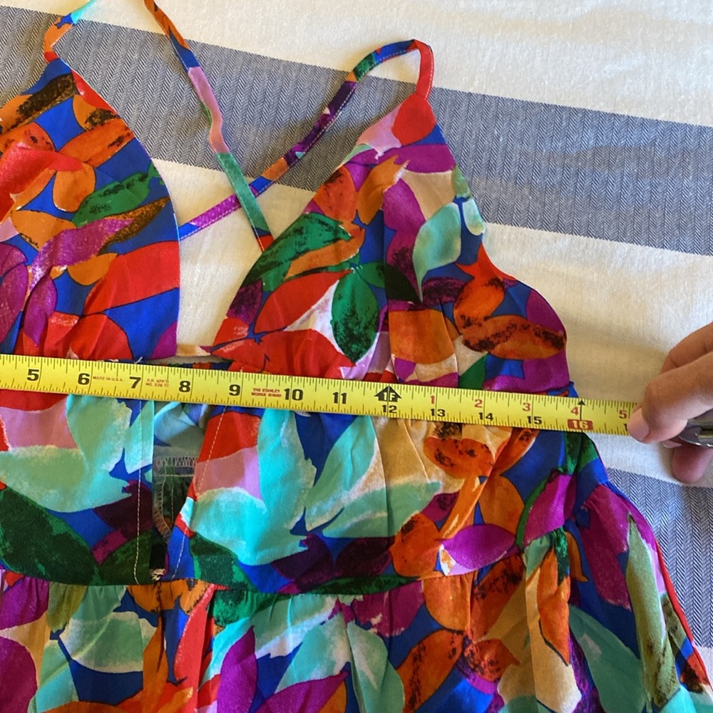 Allover VCay Floral Print Split Thigh Cami Dress. - Picture 8 of 9